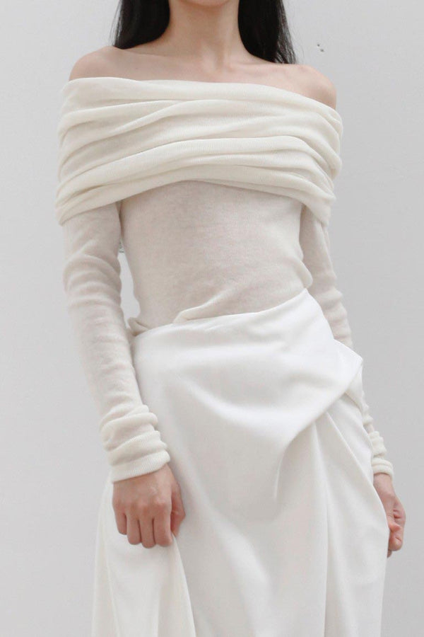 SWAYING/KNIT Water Soluble Wool Lapel SW22AW1T14 White PS50